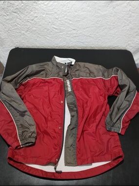 Vintage Starter Red and Gray Windbreaker Jacket Boys Large 14-16